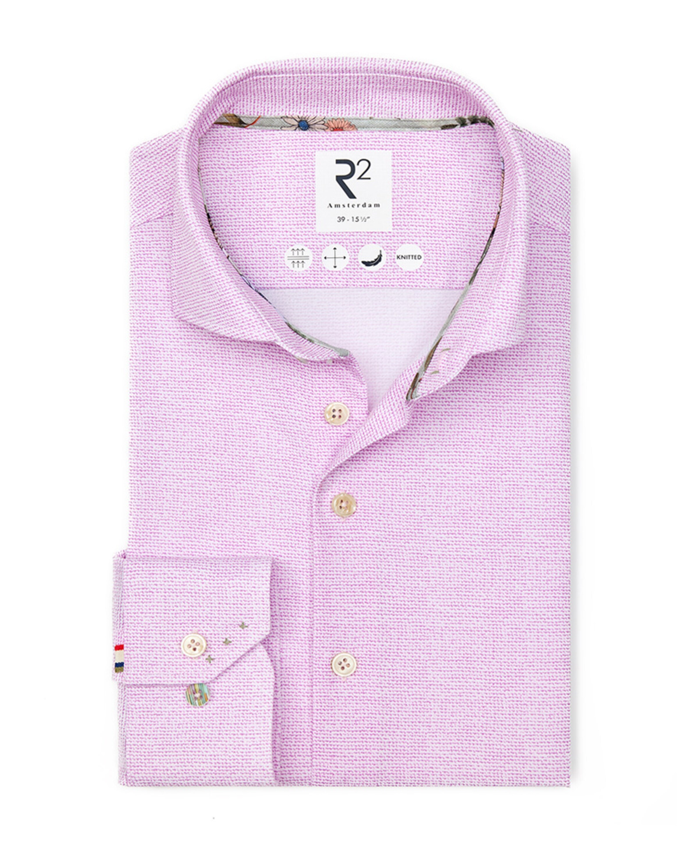 Heren overhemd extra lange mouw roze