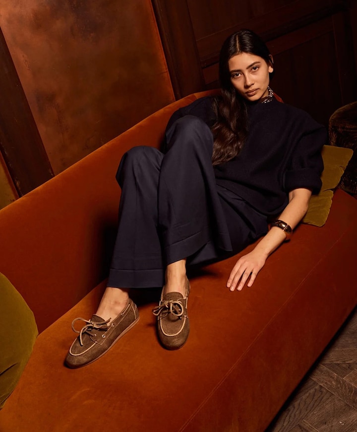 dames mocassins bruin