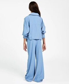 Meisjes blouse lange mouw blauw