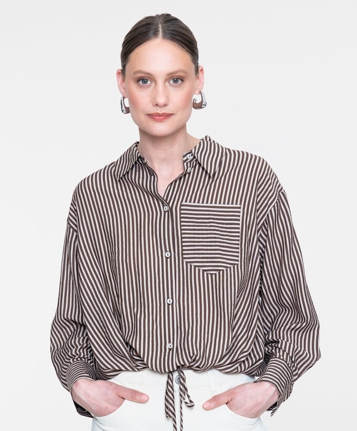 Dames blouse bruin
