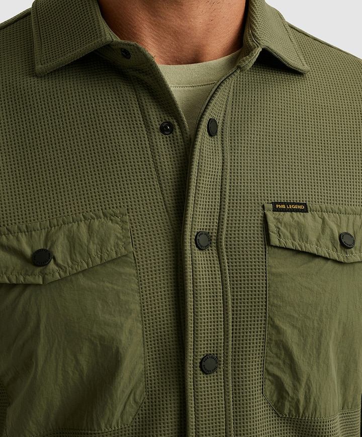 Heren overhemd lange mouw groen