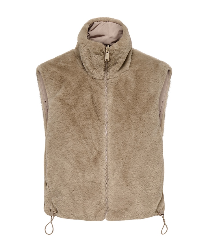 Dames gilet beige