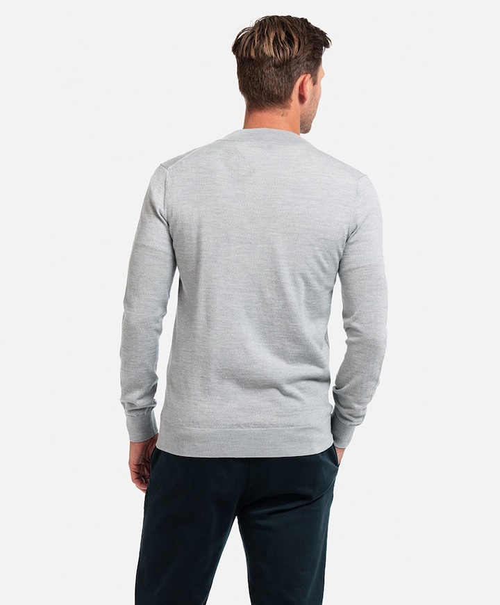 Heren trui met rits grijs