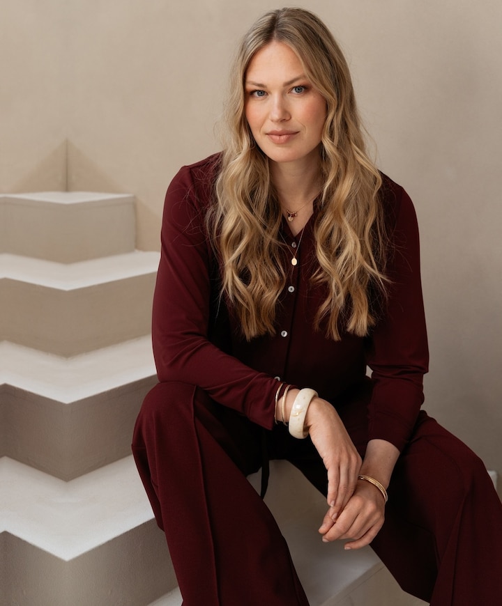 Dames blouse bordeaux