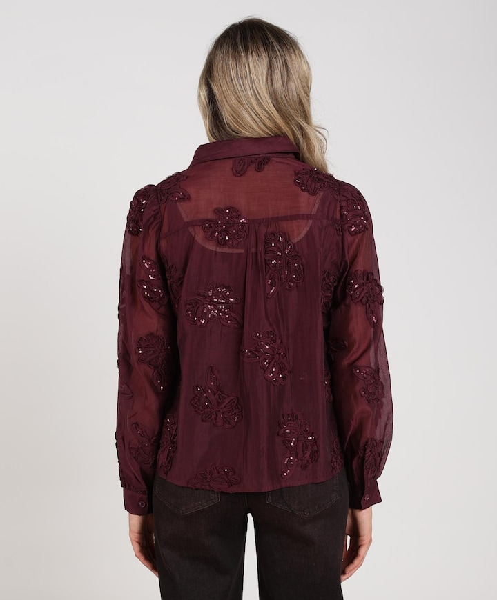 Dames blouse bordeaux