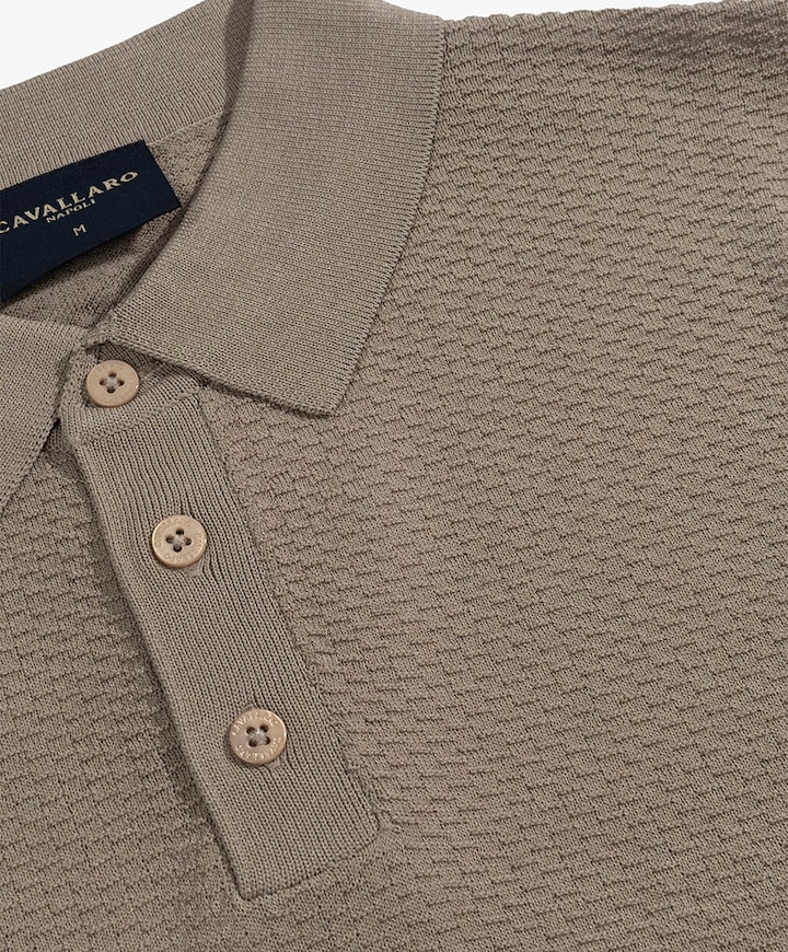 Heren polo beige