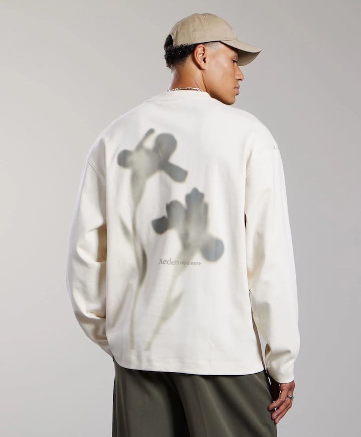 Heren longsleeve ecru