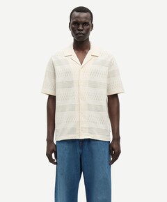 Heren overhemd korte mouw ecru