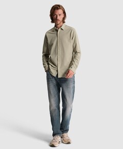 Heren overhemd lange mouw beige