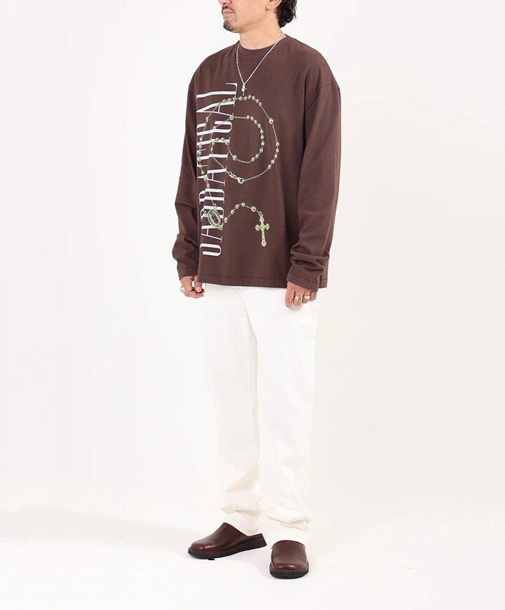 Heren longsleeve bruin