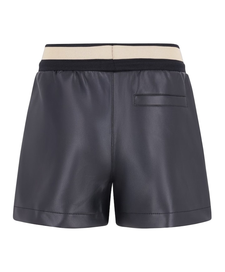 Faylinn faux leather meisjes korte broek zwart