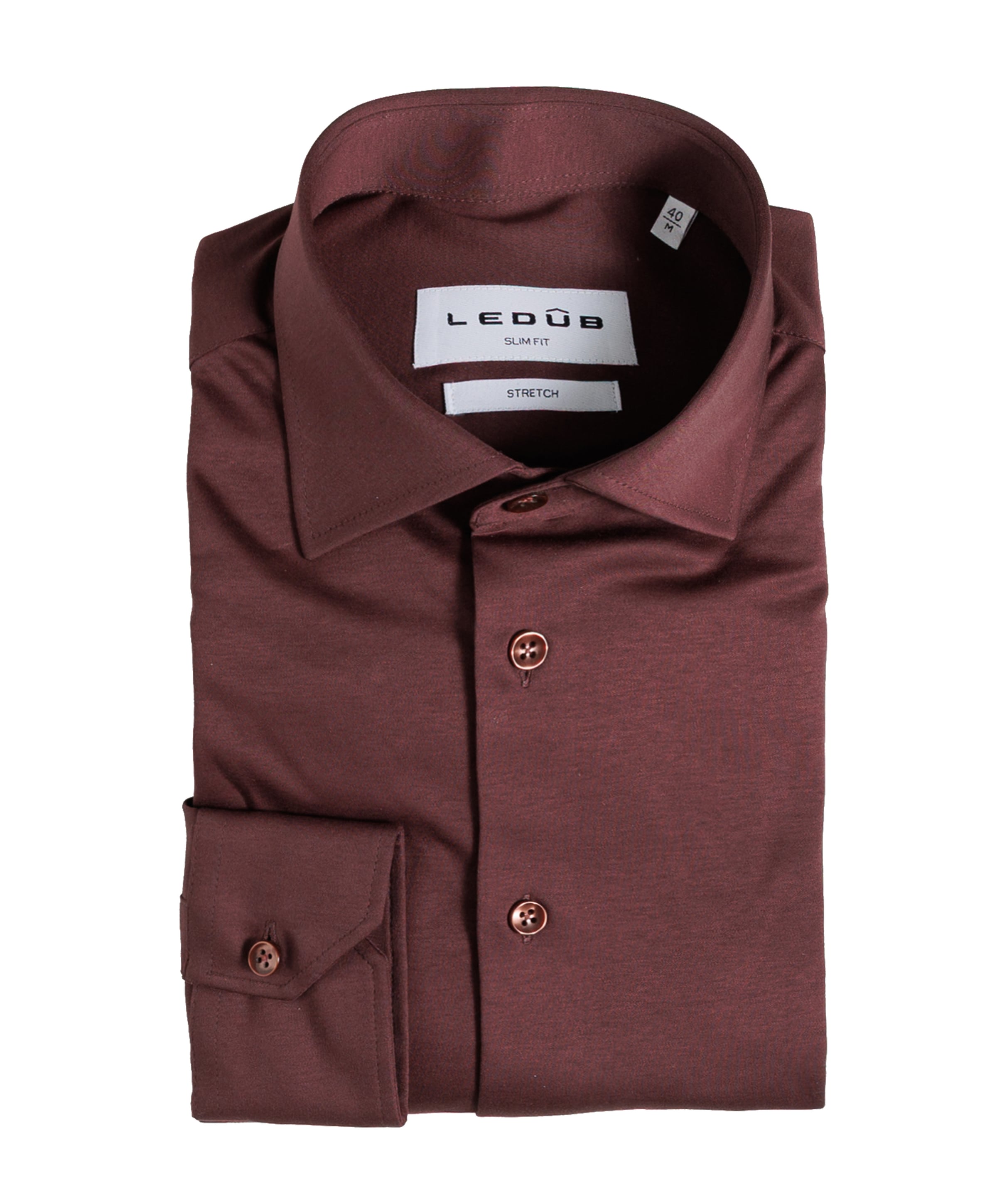 Heren overhemd extra lange mouw bordeaux