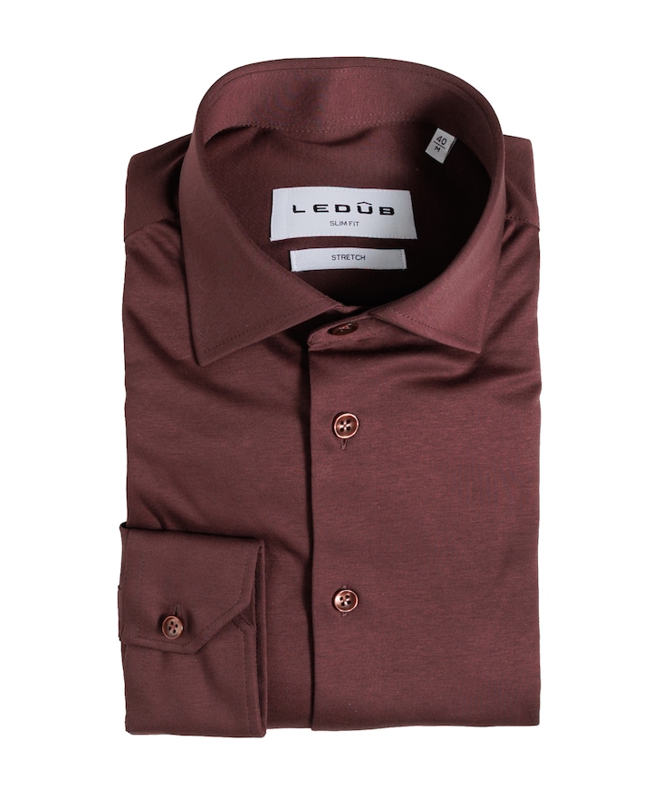 Heren overhemd extra lange mouw bordeaux