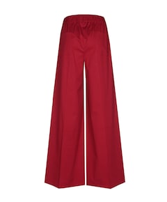 katoen effen breed dames broek rood