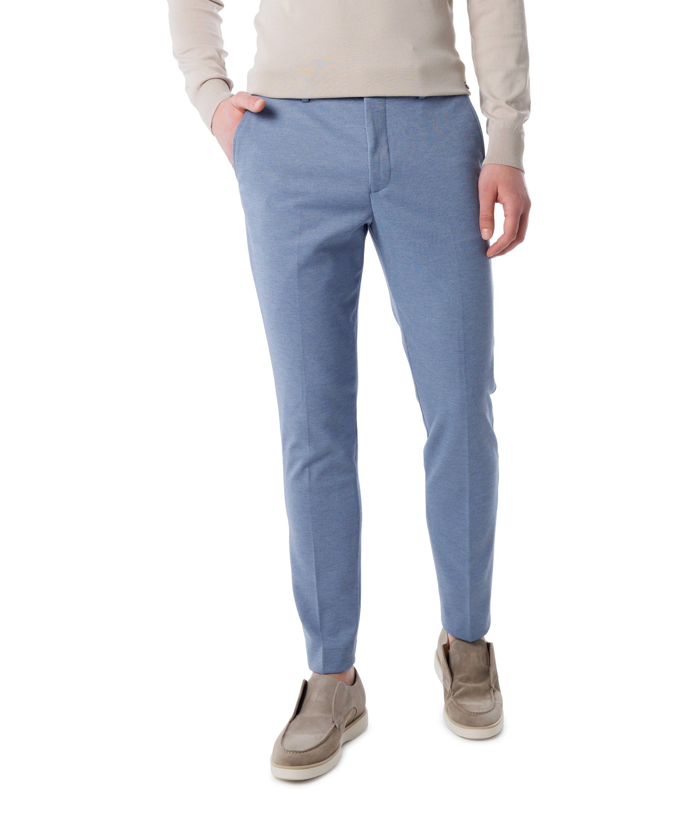 SLHSLIMAITOR JERSEY STRUC TRS FLEX heren broek blauw