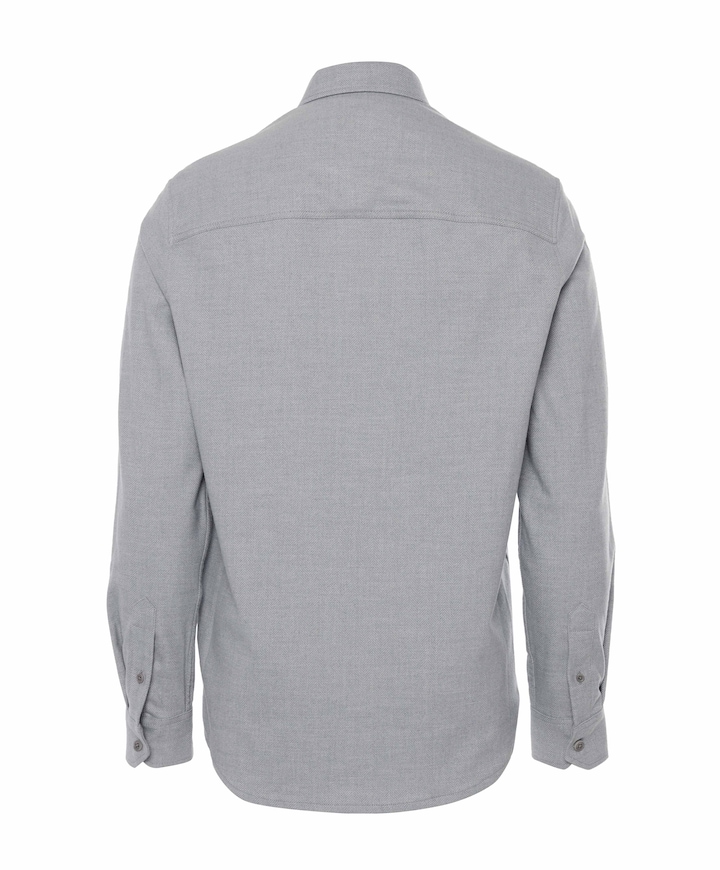 Heren overhemd lange mouw grijs