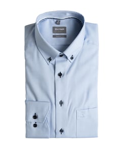 Heren overhemd lange mouw blauw