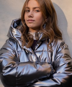 Meisjes jas zilver