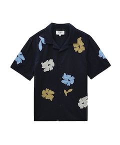 Heren overhemd korte mouw blauw