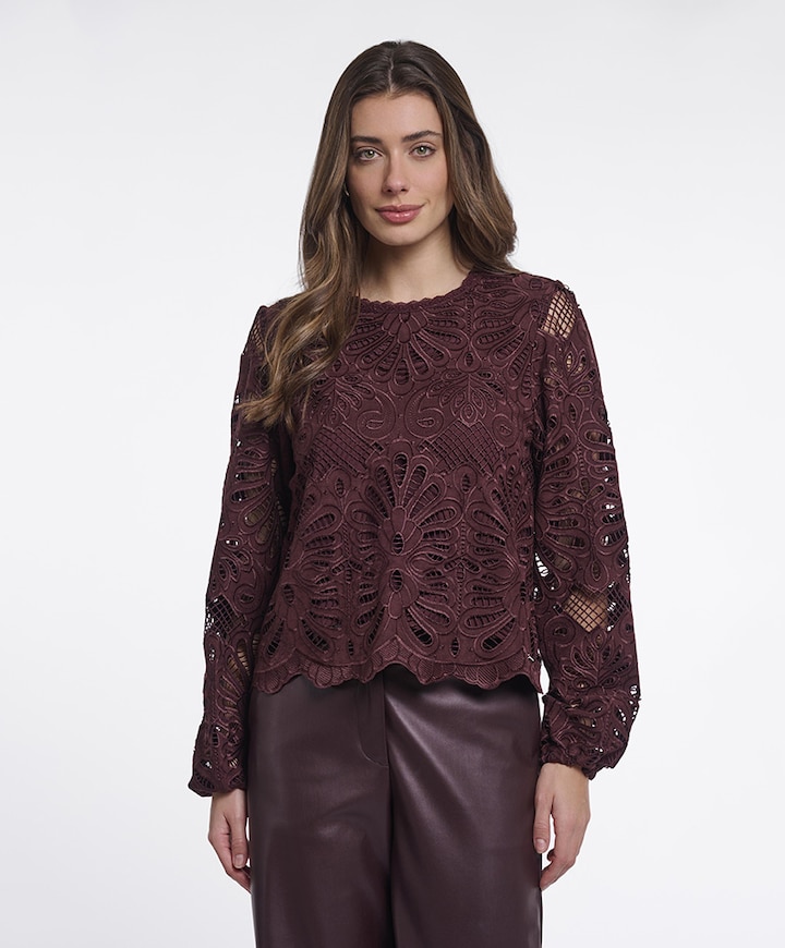 Dames blouse bordeaux