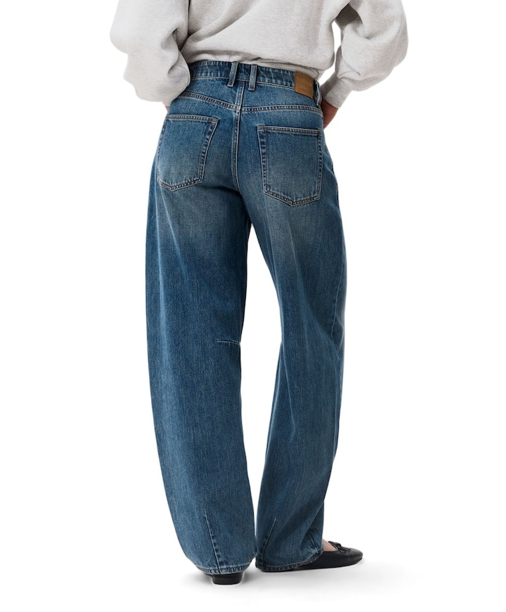 Bold barrel fit dames jeans blauw