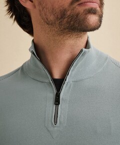 Heren trui met rits blauw