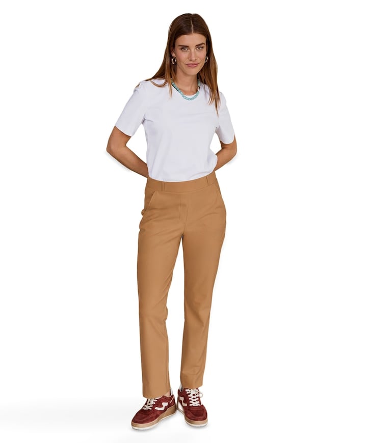 Anne bonded dames broek beige