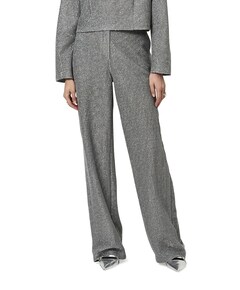 Aremi metallic straight leg broek zilver