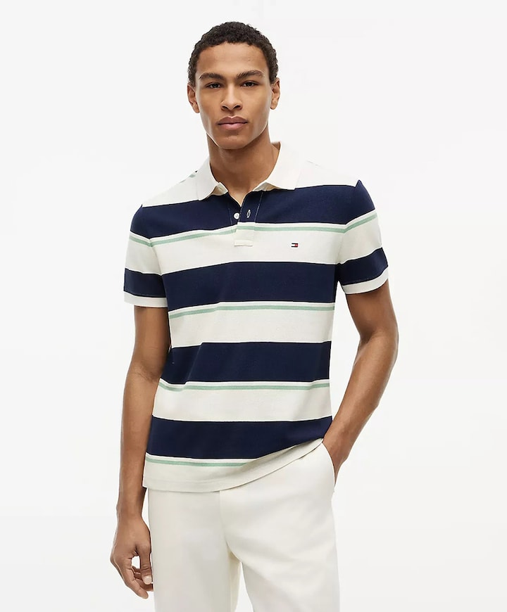 Heren polo beige