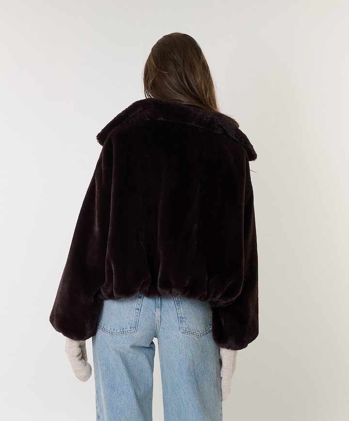 Dames jas reversible bruin
