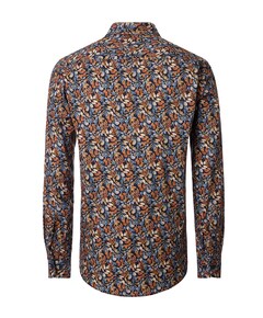 Heren overhemd lange mouw oranje