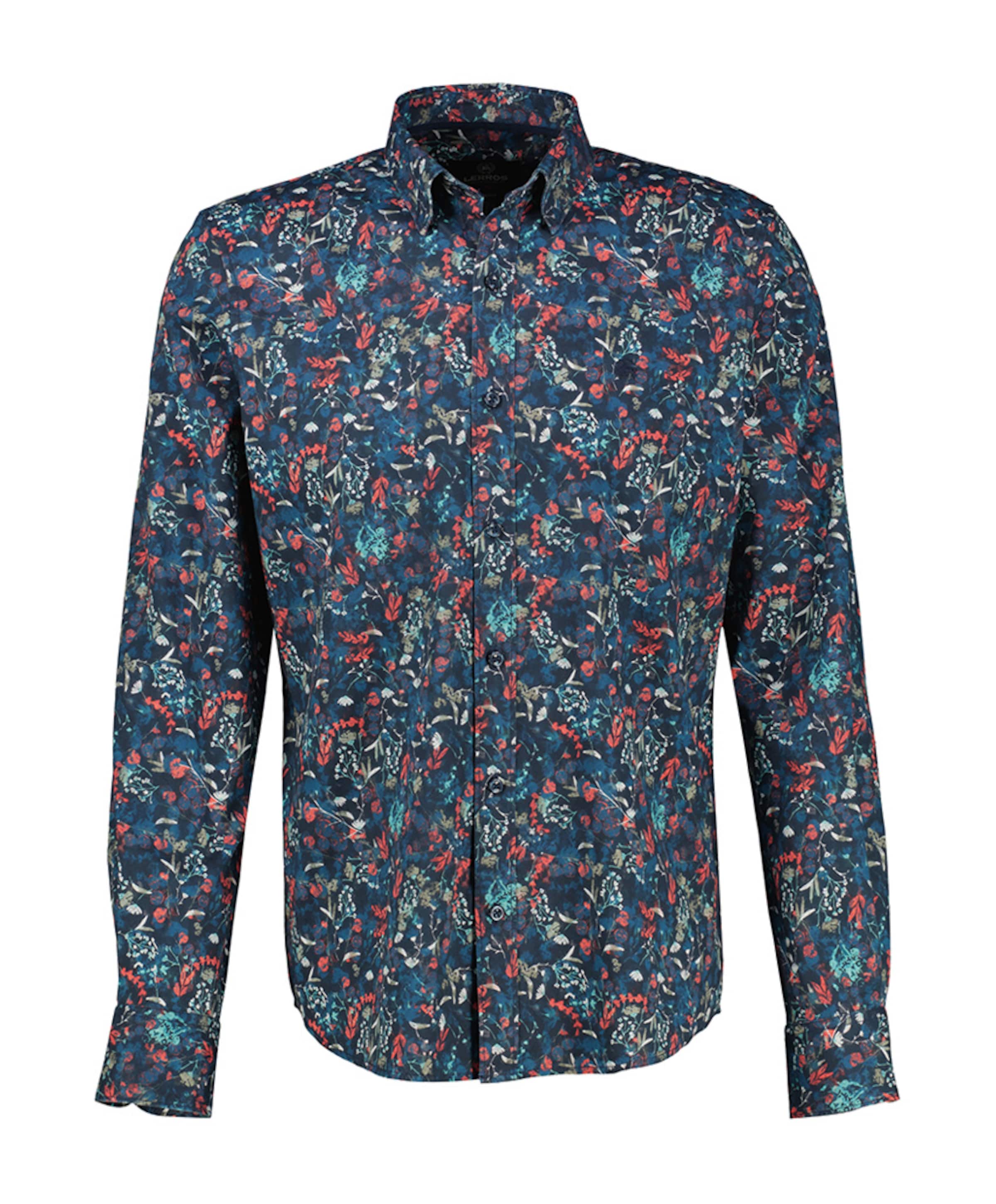 Heren overhemd lange mouw blauw