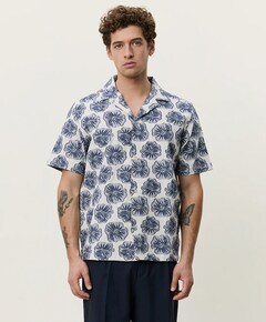 Heren overhemd korte mouw blauw