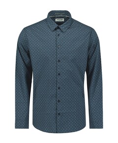 Heren overhemd lange mouw blauw