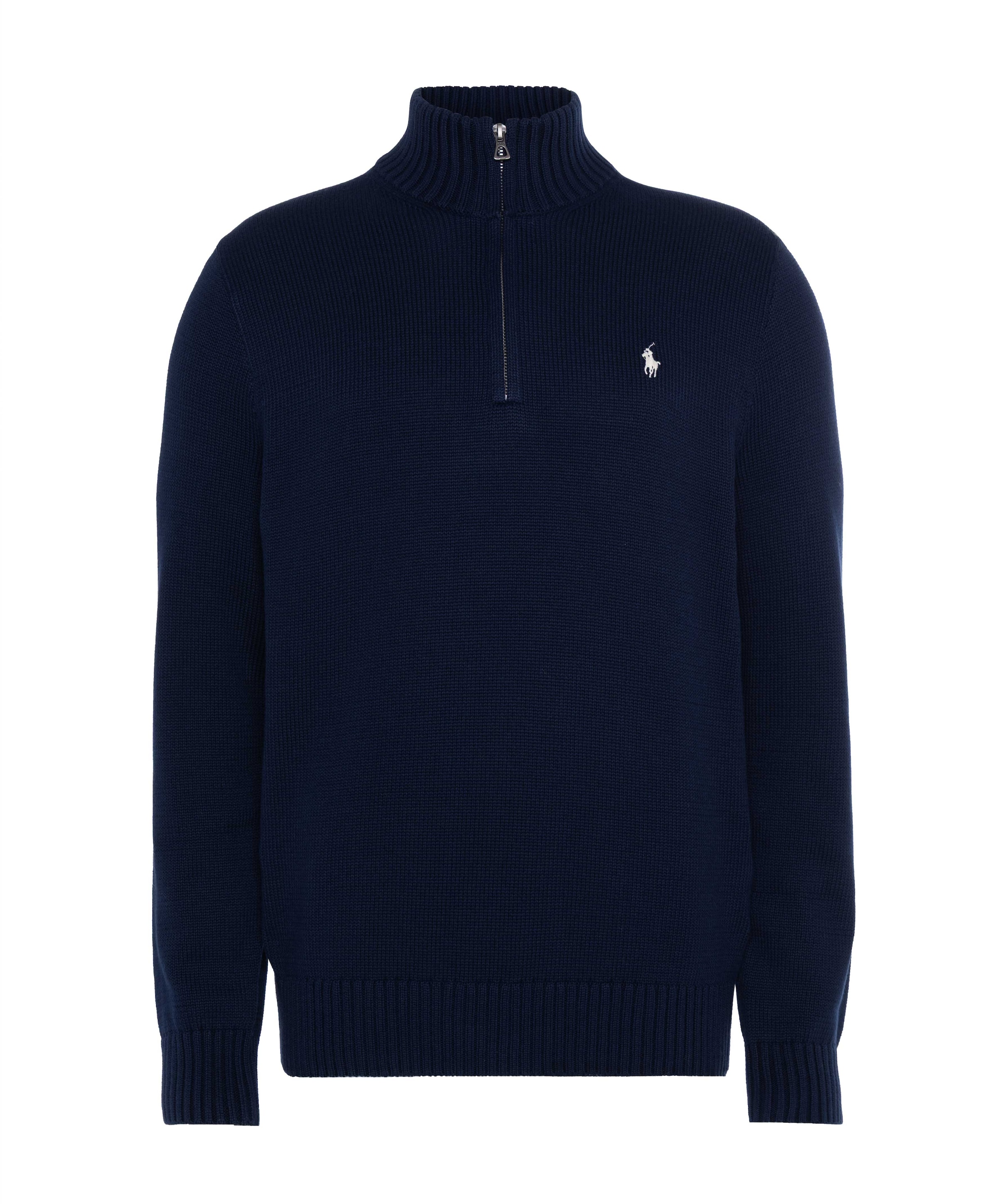 Heren trui met rits blauw
