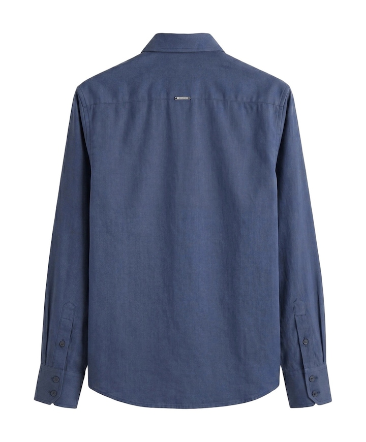 Jongens overhemd lange mouw blauw
