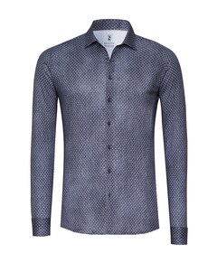 Heren overhemd lange mouw blauw