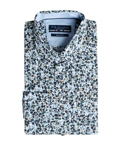 Heren overhemd lange mouw groen