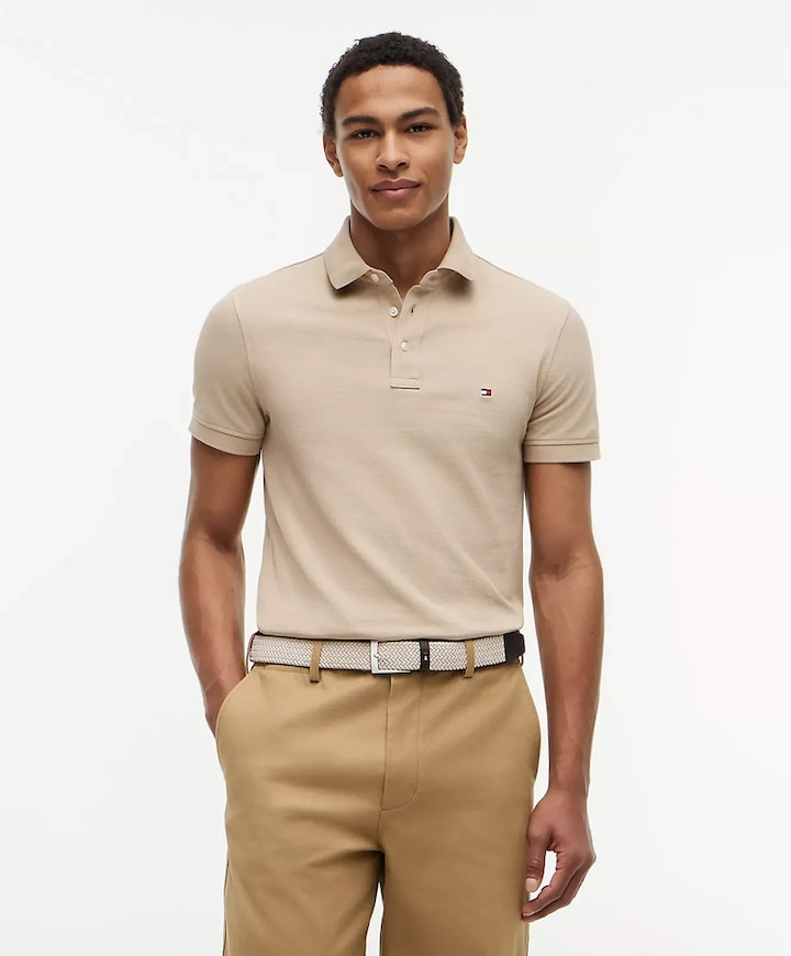 Heren polo beige