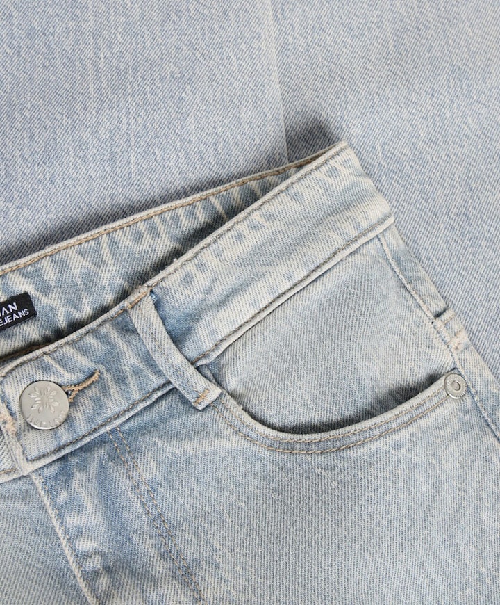 Wide Fit Washed meisjes jeans blauw