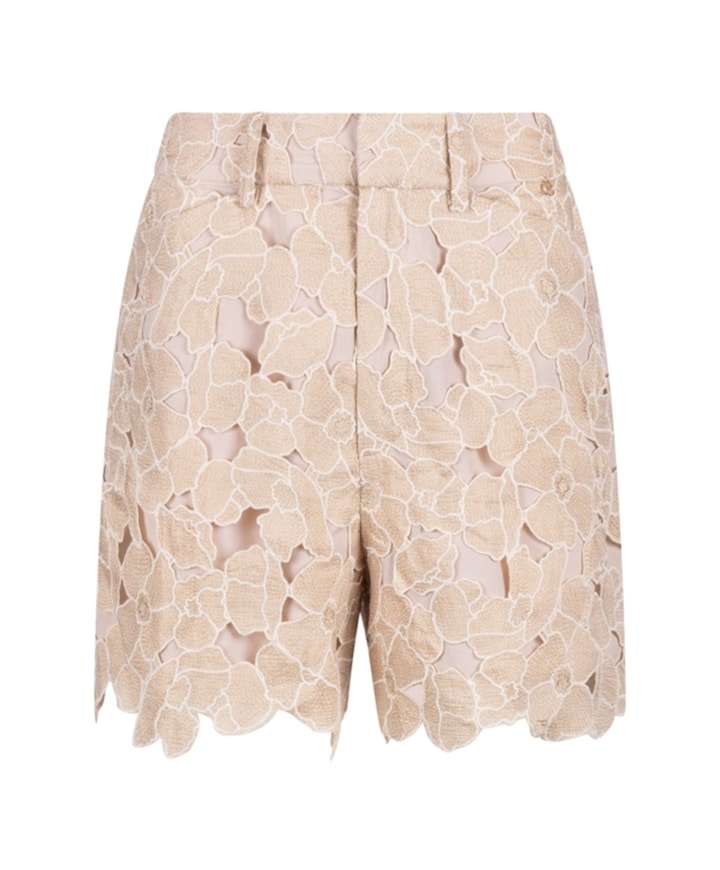 Dagmar Flower dames korte broek beige