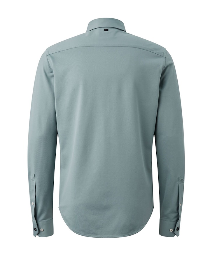 Heren overhemd lange mouw blauw