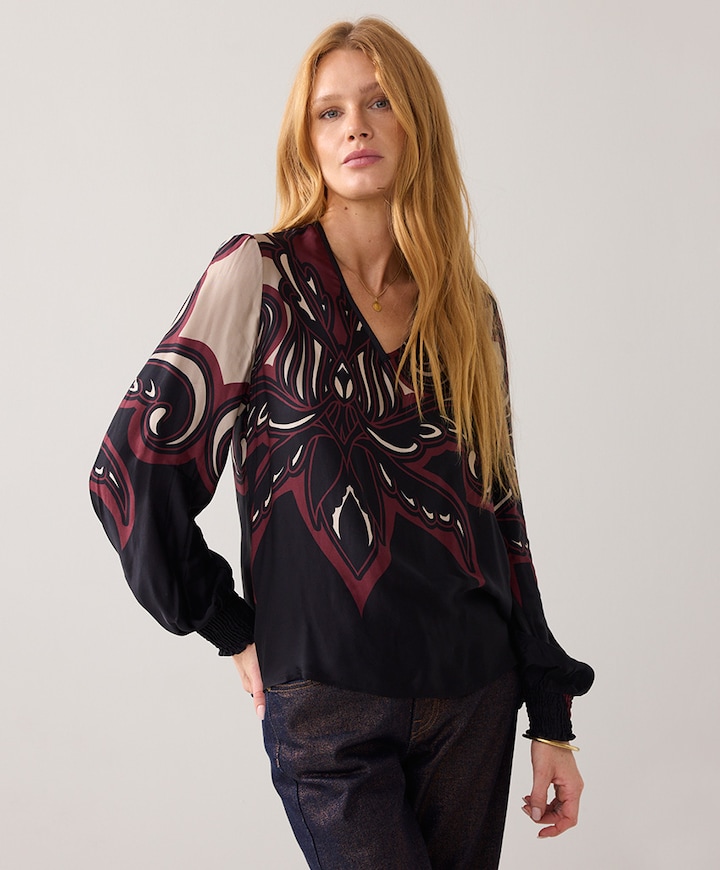 Dames blouse bordeaux