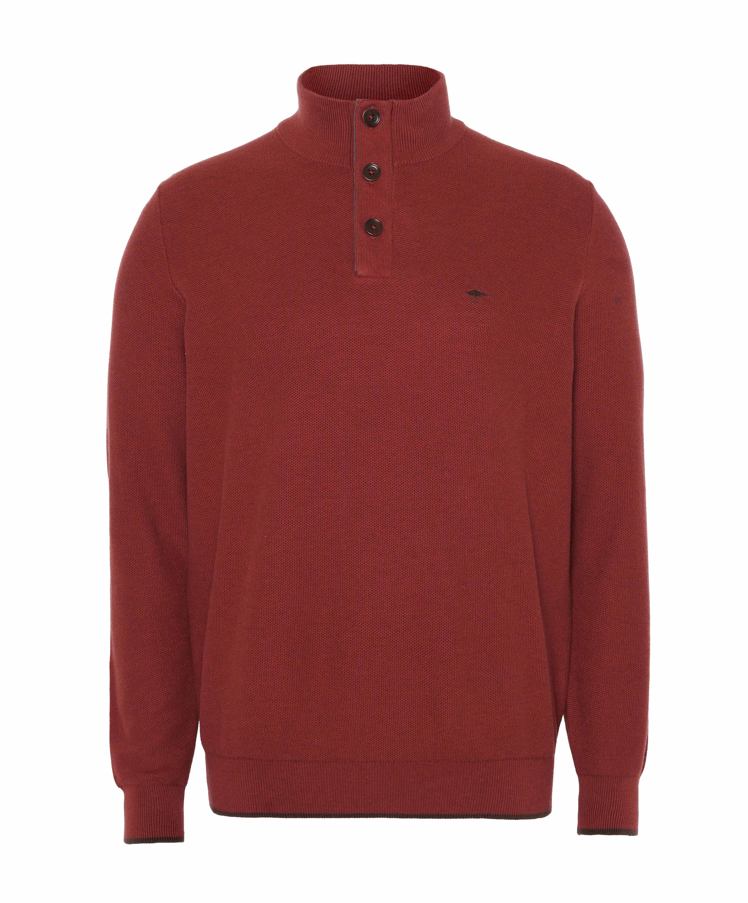 Heren trui met rits rood
