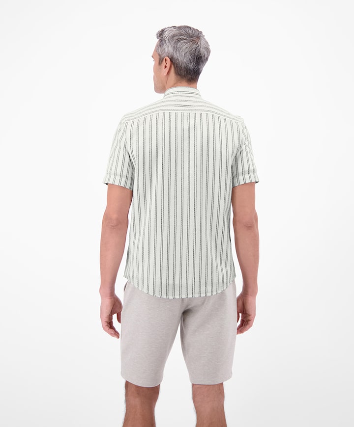 Heren overhemd korte mouw ecru