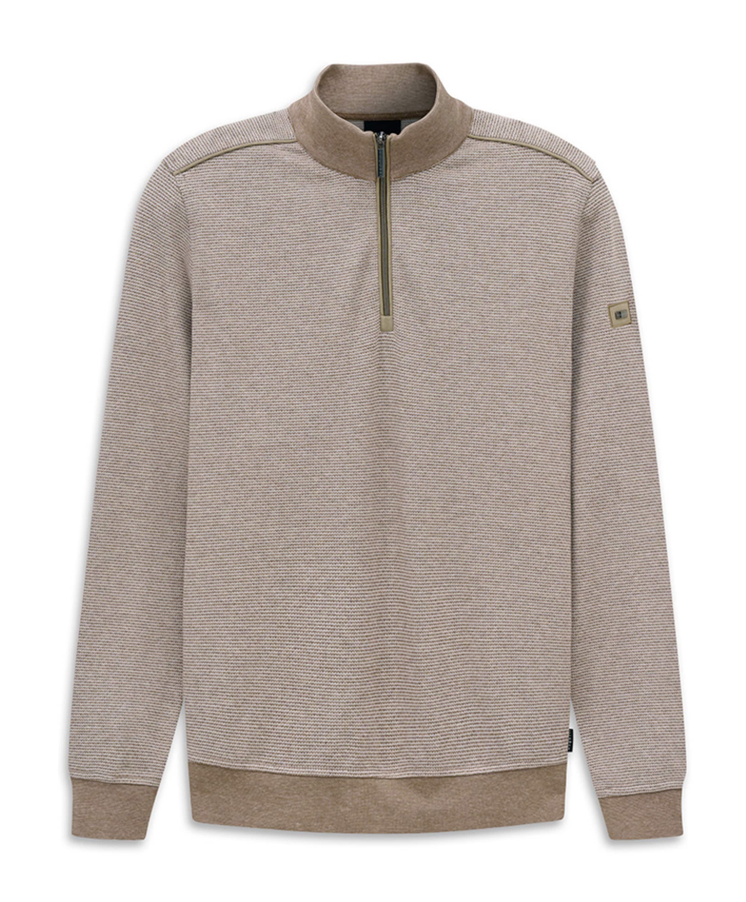 Heren trui met rits beige