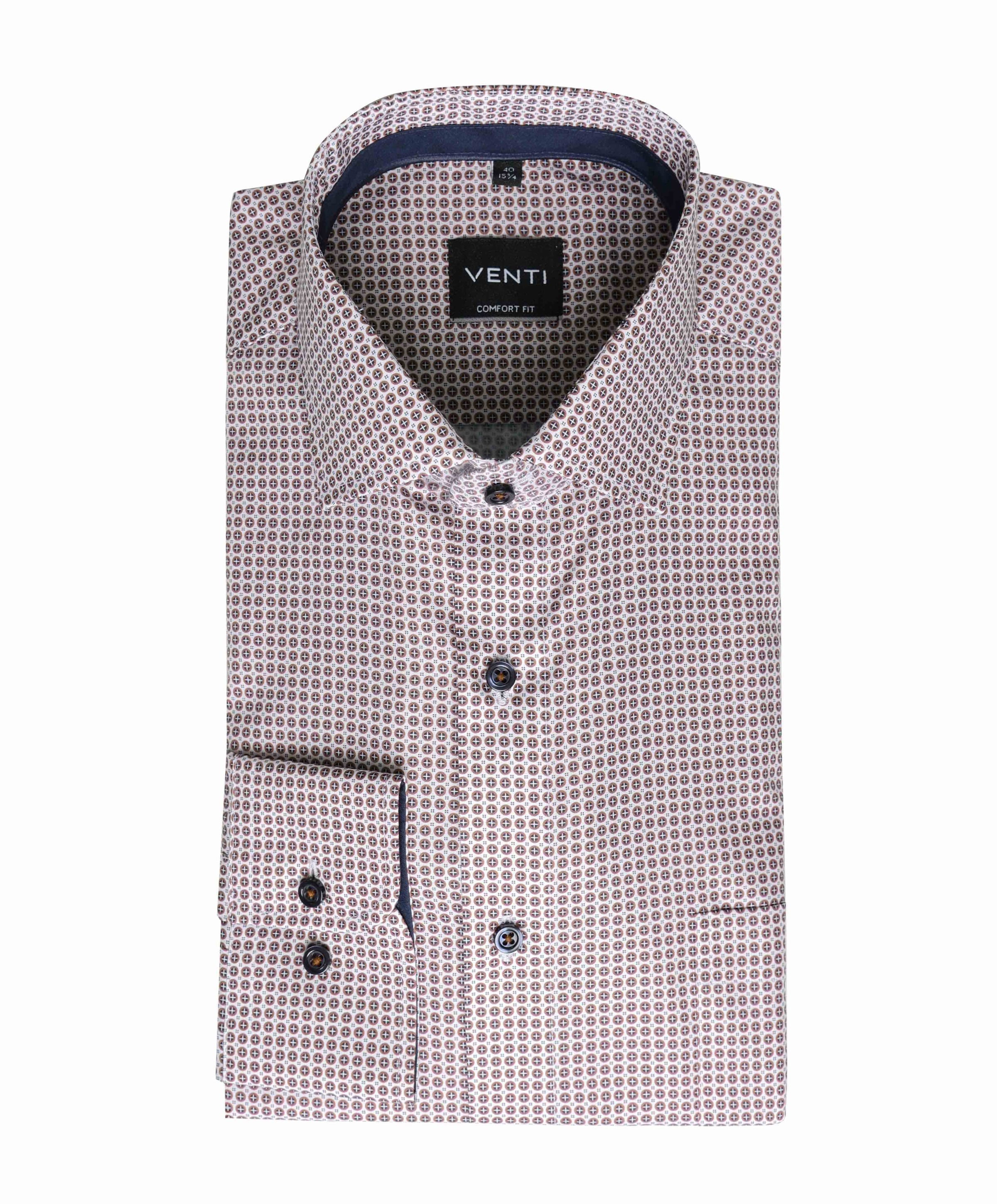 Heren overhemd lange mouw rood