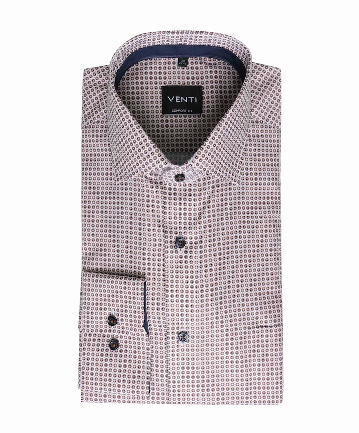 Heren overhemd lange mouw rood