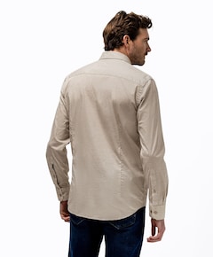 Heren overhemd lange mouw beige