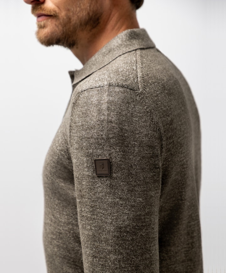 Heren polo bruin